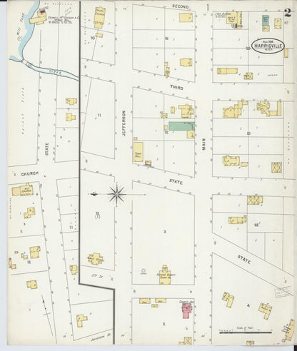 Sanborn Fire Insurance Map from Harrisville, Alcona County, Michigan (1898), Sheet #0002 - Complete Map Set gallery image, historic Sanborn map, vintage wall art, Michigan Michigan
