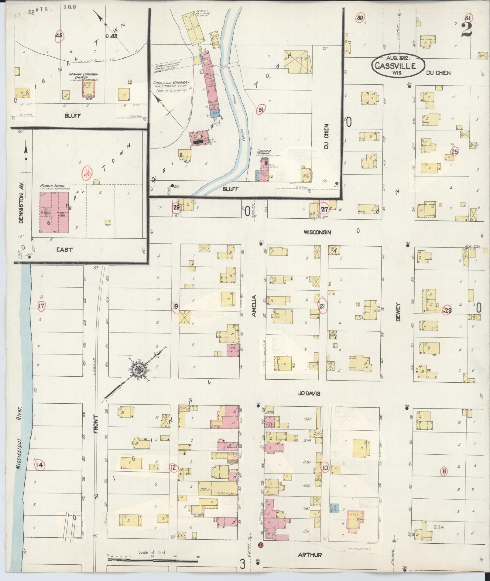 Sanborn Fire Insurance Map from Cassville, Grant County, Wisconsin (1932), Sheet #0002 - Complete Map Set gallery image, historic Sanborn map, vintage wall art, Wisconsin Wisconsin