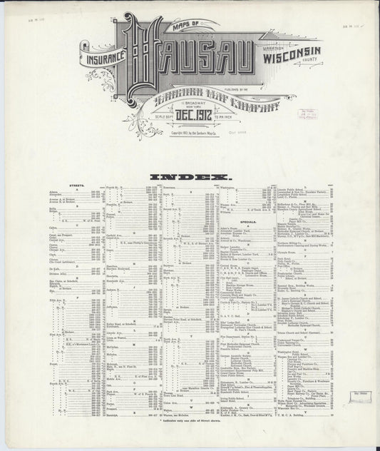 Wausau, Marathon County, Wisconsin (1912) – Sanborn Fire Insurance Map – Map View