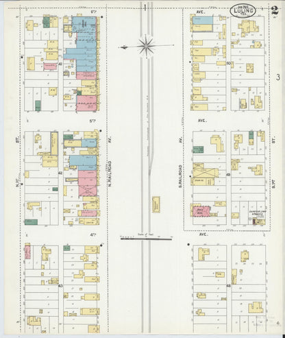 Sanborn Fire Insurance Map from Luling, Caldwell County, Texas (1902), Sheet #0002 - Historic Sanborn Fire Insurance Map Print, vintage old map wall art, antique decor, genealogy gift, Texas Texas map