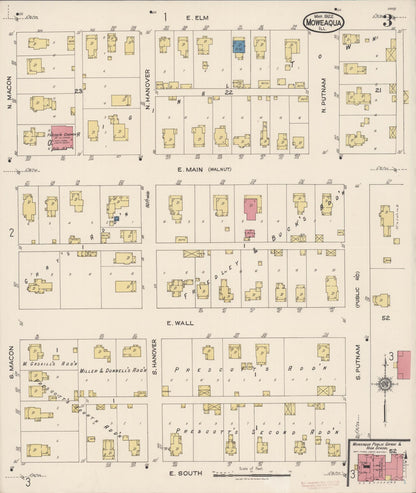 Sanborn Fire Insurance Map from Moweaqua, Shelby County, Illinois (1922), Sheet #0003 - Complete Map Set gallery image, historic Sanborn map, vintage wall art, Illinois Illinois