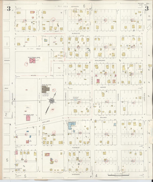 Sanborn Fire Insurance Map from Rotan, Fisher County, Texas (1940), Sheet #0003 - Historic Sanborn Fire Insurance Map Print, vintage old map wall art, antique decor, genealogy gift, Texas Texas map