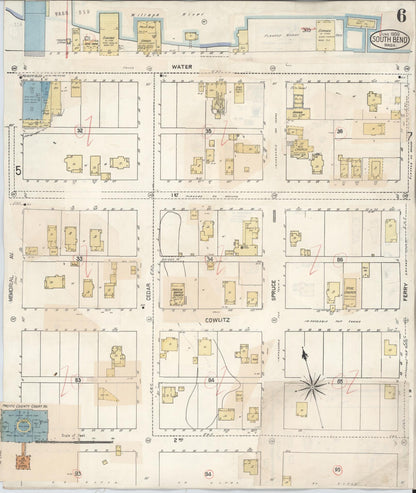 Sanborn Fire Insurance Map from South Bend, Pacific County, Washington (1929), Sheet #0006 - Complete Map Set gallery image, historic Sanborn map, vintage wall art, Washington Washington