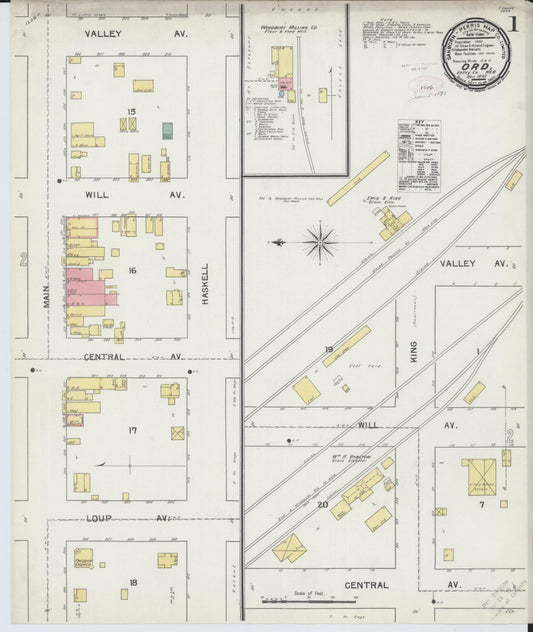 Sanborn Fire Insurance Map from Ord, Valley County, Nebraska. (1892) – Historic Sanborn Fire Insurance Map Print