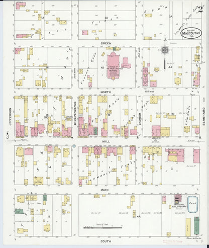 Sanborn Fire Insurance Map from Mascoutah, Saint Clair County, Illinois (1910), Sheet #0002 - Historic Sanborn Fire Insurance Map Print, vintage old map wall art, antique decor, genealogy gift, Illinois Illinois map