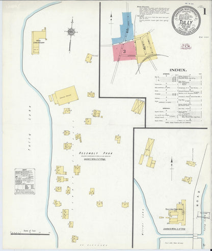 Sanborn Fire Insurance Map from Tully, Onondaga County, New York (1911), Sheet #0001 - Complete Map Set gallery image, historic Sanborn map, vintage wall art, New York New York
