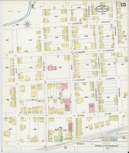 Sanborn Fire Insurance Map from Shamokin, Northumberland County, Pennsylvania (1896), Sheet #0015 - Historic Sanborn Fire Insurance Map Print, vintage old map wall art, antique decor, genealogy gift, Pennsylvania Pennsylvania map