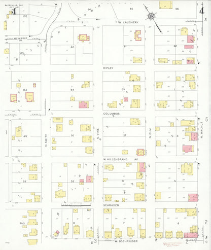 Sanborn Fire Insurance Map from Batesville, Ripley County, Indiana (1931), Sheet #0004 - Historic Sanborn Fire Insurance Map Print, vintage old map wall art, antique decor, genealogy gift, Indiana Indiana map