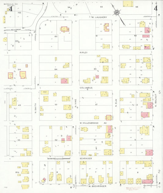 Sanborn Fire Insurance Map from Batesville, Ripley County, Indiana (1931), Sheet #0004 - Historic Sanborn Fire Insurance Map Print, vintage old map wall art, antique decor, genealogy gift, Indiana Indiana map