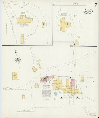 Sanborn Fire Insurance Map from Attica, Fountain County, Indiana (1905), Sheet #0007 - Historic Sanborn Fire Insurance Map Print, vintage old map wall art, antique decor, genealogy gift, Indiana Indiana map