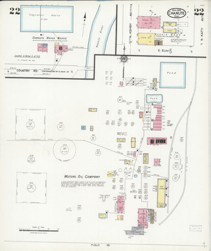 Sanborn Fire Insurance Map from Chanute, Neosho County, Kansas (1924), Sheet #0022 - Complete Map Set gallery image, historic Sanborn map, vintage wall art, Kansas Kansas