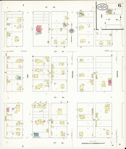 Sanborn Fire Insurance Map from Oswego, Labette County, Kansas (1911), Sheet #0006 - Complete Map Set gallery image, historic Sanborn map, vintage wall art, Kansas Kansas