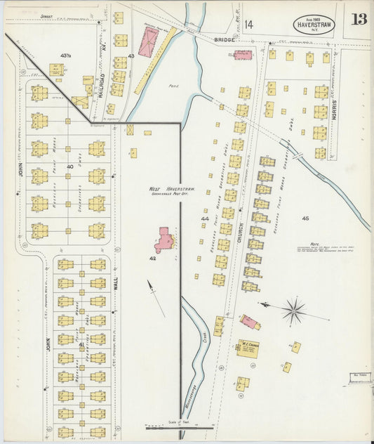 Sanborn Fire Insurance Map from Haverstraw, Rockland County, New York (1903), Sheet #0013 - Historic Sanborn Fire Insurance Map Print, vintage old map wall art, antique decor, genealogy gift, New York New York map