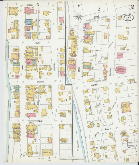 Sanborn Fire Insurance Map from Alma, Buffalo County, Wisconsin (1900), Sheet #0002 - Historic Sanborn Fire Insurance Map Print, vintage old map wall art, antique decor, genealogy gift, Wisconsin Wisconsin map