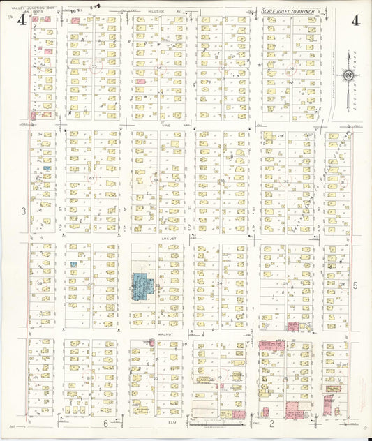 Sanborn Fire Insurance Map from Valley Junction, Polk County, Iowa (1941), Sheet #0004 - Historic Sanborn Fire Insurance Map Print, vintage old map wall art