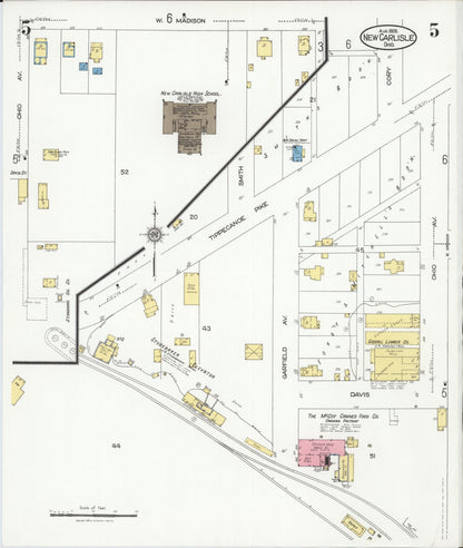 Sanborn Fire Insurance Map from New Carlisle, Clarke County, Ohio (1926), Sheet #0005 - Complete Map Set gallery image, historic Sanborn map, vintage wall art, Ohio Ohio