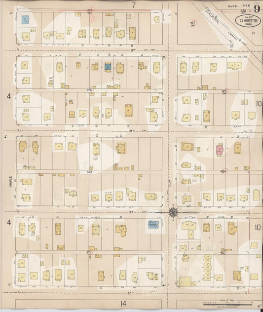 Sanborn Fire Insurance Map from Clarkston, Asotin County, Washington (1949), Sheet #0009 - Historic Sanborn Fire Insurance Map Print, vintage old map wall art, antique decor, genealogy gift, Washington Washington map