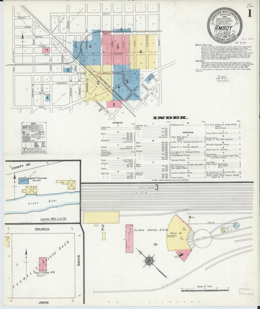 Sanborn Fire Insurance Map from Amboy, Lee County, Illinois. (1910) – Map View