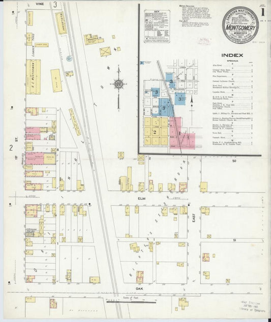 Sanborn Fire Insurance Map from Montgomery, Le Sueur  County, Minnesota. (1911) – Map View