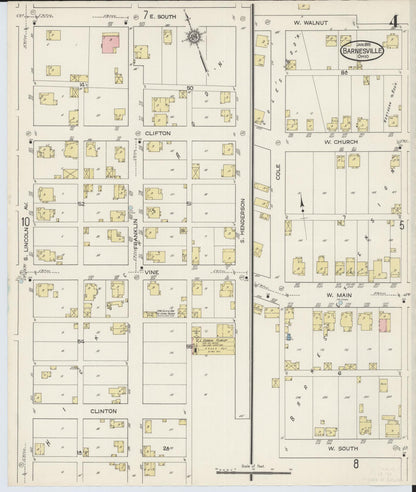 Sanborn Fire Insurance Map from Barnesville, Belmont County, Ohio (1915), Sheet #0004 - Complete Map Set gallery image, historic Sanborn map, vintage wall art, Ohio Ohio