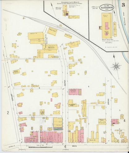 Sanborn Fire Insurance Map from Buckhannon, Upshur County, West Virginia (1904), Sheet #0003 - Complete Map Set gallery image, historic Sanborn map, vintage wall art, West Virginia West Virginia