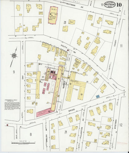 Sanborn Fire Insurance Map from Whitman, Plymouth County, Massachusetts (1919), Sheet #0010 - Complete Map Set gallery image, historic Sanborn map, vintage wall art, Massachusetts Massachusetts