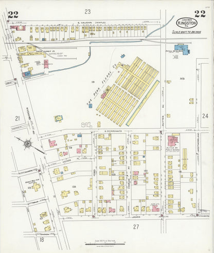 Sanborn Fire Insurance Map from Kingston, Luzerne County, Pennsylvania (1925), Sheet #0022 - Complete Map Set gallery image, historic Sanborn map, vintage wall art, Pennsylvania Pennsylvania