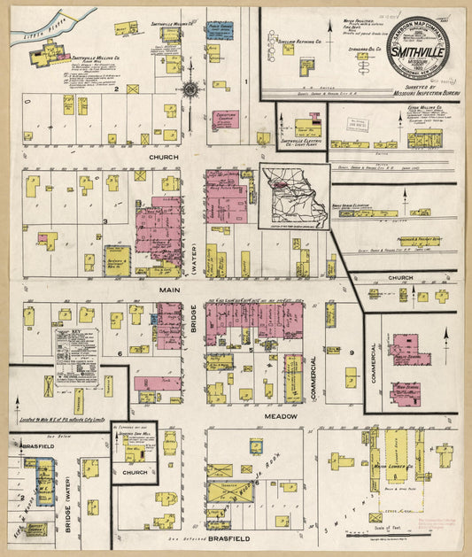 Sanborn Fire Insurance Map from Smithville, Clay County, Missouri (1920), Sheet #0001 - Historic Sanborn Fire Insurance Map Print, vintage old map wall art, antique decor, genealogy gift, Missouri Missouri map