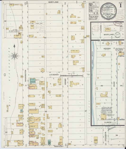 Saint Croix Falls, Polk County, Wisconsin (1899) – Sanborn Fire Insurance Map – Map View