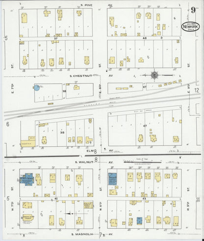 Sanborn Fire Insurance Map from Newkirk, Kay County, Oklahoma (1920), Sheet #0009 - Complete Map Set gallery image, historic Sanborn map, vintage wall art, Oklahoma Oklahoma