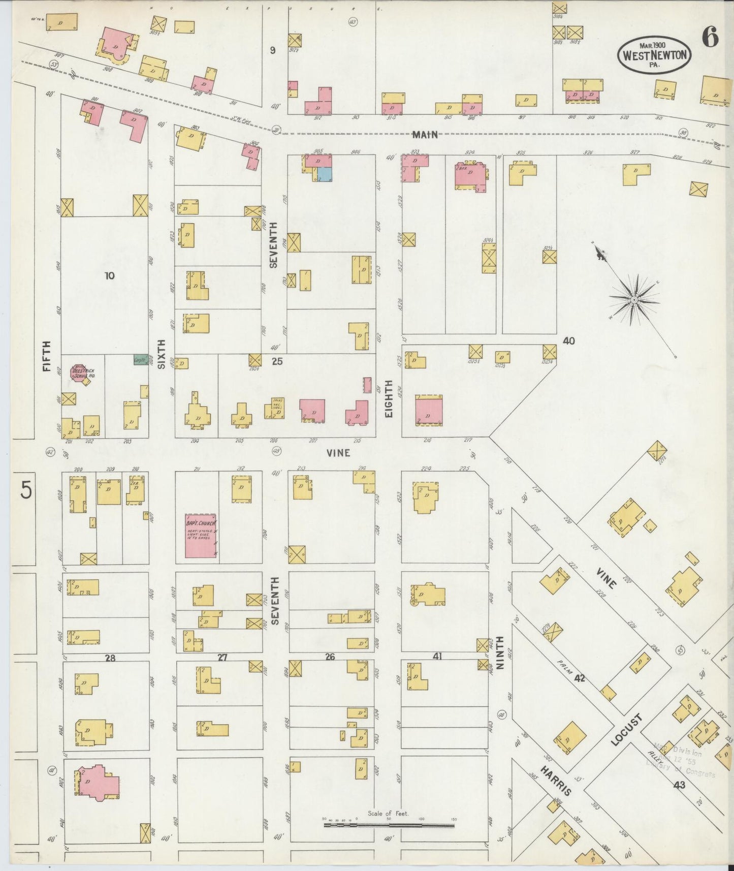 Sanborn Fire Insurance Map from West Newton, Westmoreland County, Pennsylvania (1900), Sheet #0006 - Complete Map Set gallery image, historic Sanborn map, vintage wall art, Pennsylvania Pennsylvania