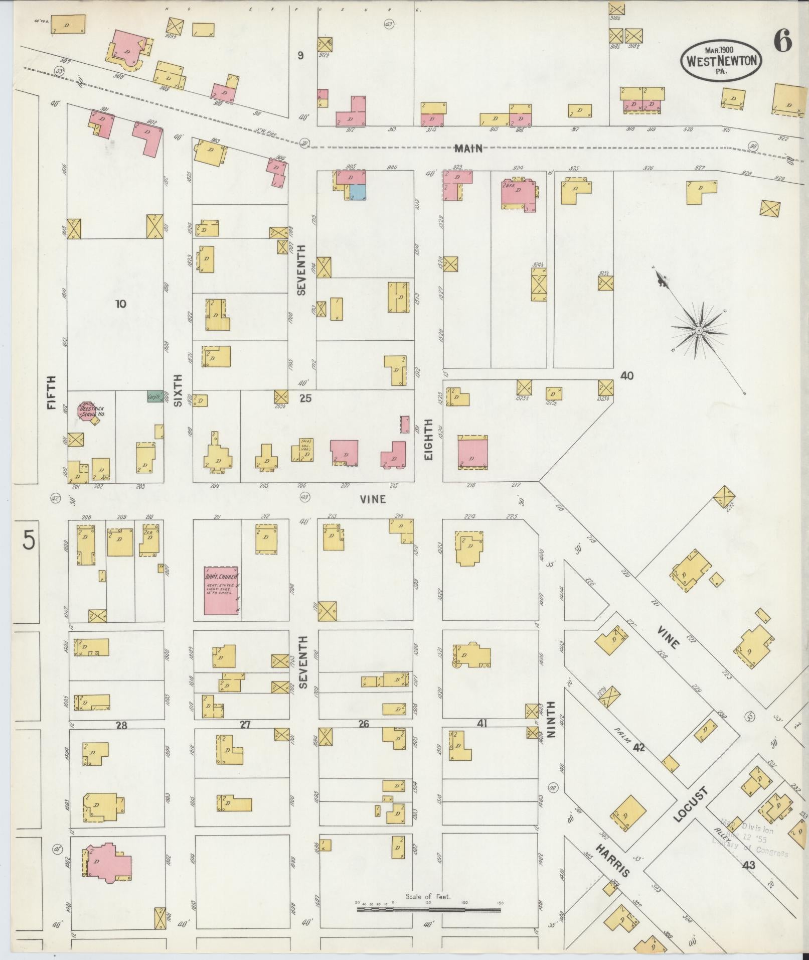Sanborn Fire Insurance Map from West Newton, Westmoreland County, Pennsylvania (1900), Sheet #0006 - Complete Map Set gallery image, historic Sanborn map, vintage wall art, Pennsylvania Pennsylvania