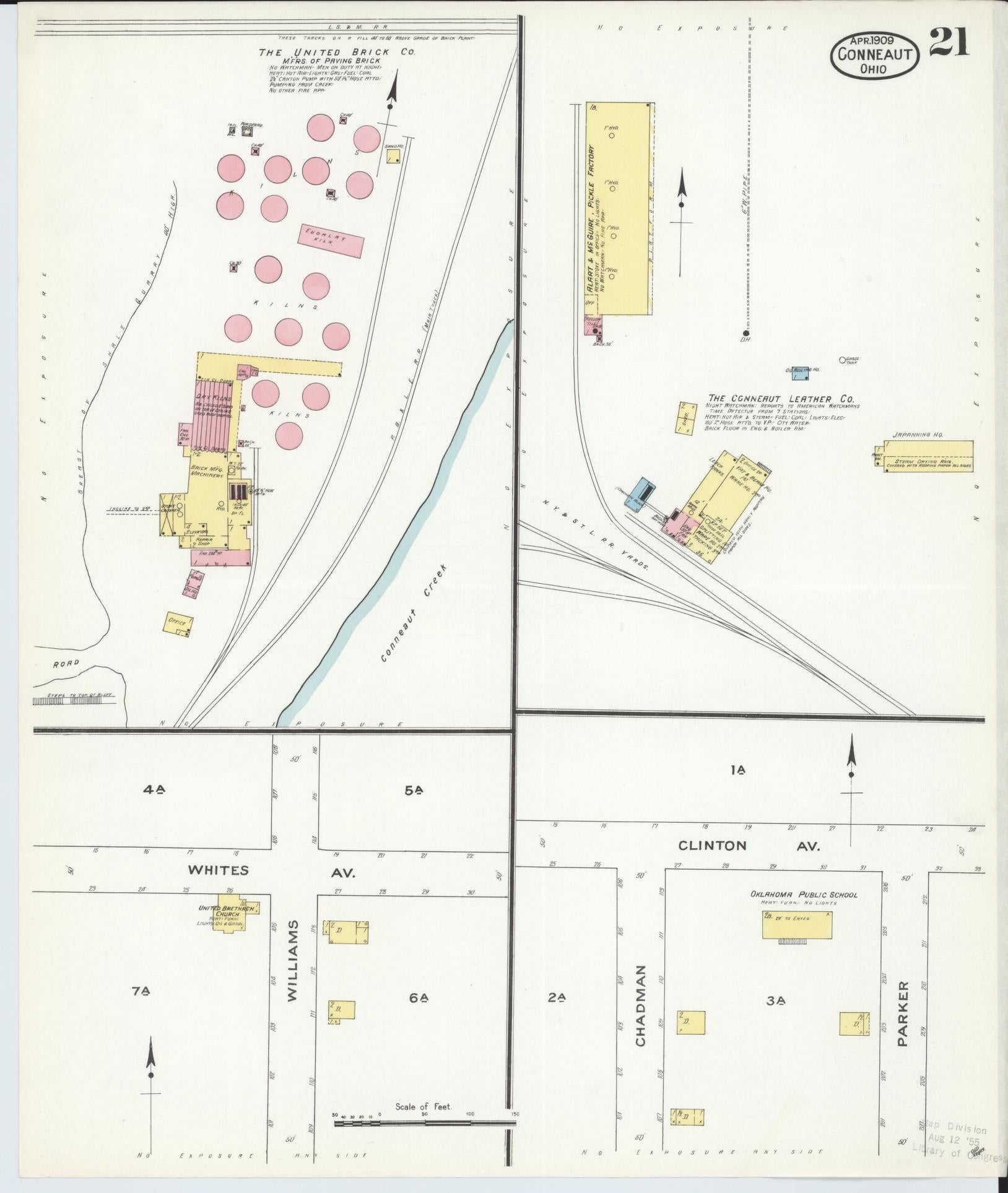 Sanborn Fire Insurance Map from Conneaut, Ashtabula County, Ohio (1909), Sheet #0021 - Historic Sanborn Fire Insurance Map Print, vintage old map wall art, antique decor, genealogy gift, Ohio Ohio map