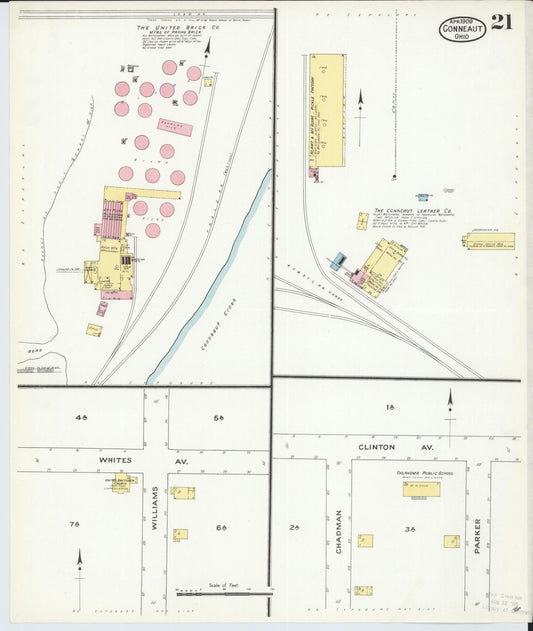 Sanborn Fire Insurance Map from Conneaut, Ashtabula County, Ohio (1909), Sheet #0021 - Historic Sanborn Fire Insurance Map Print, vintage old map wall art, antique decor, genealogy gift, Ohio Ohio map