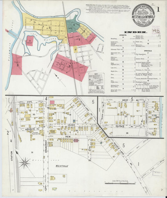 Sanborn Fire Insurance Map from Westville, Gloucester County, New Jersey. (1909) – Historic Sanborn Fire Insurance Map Print