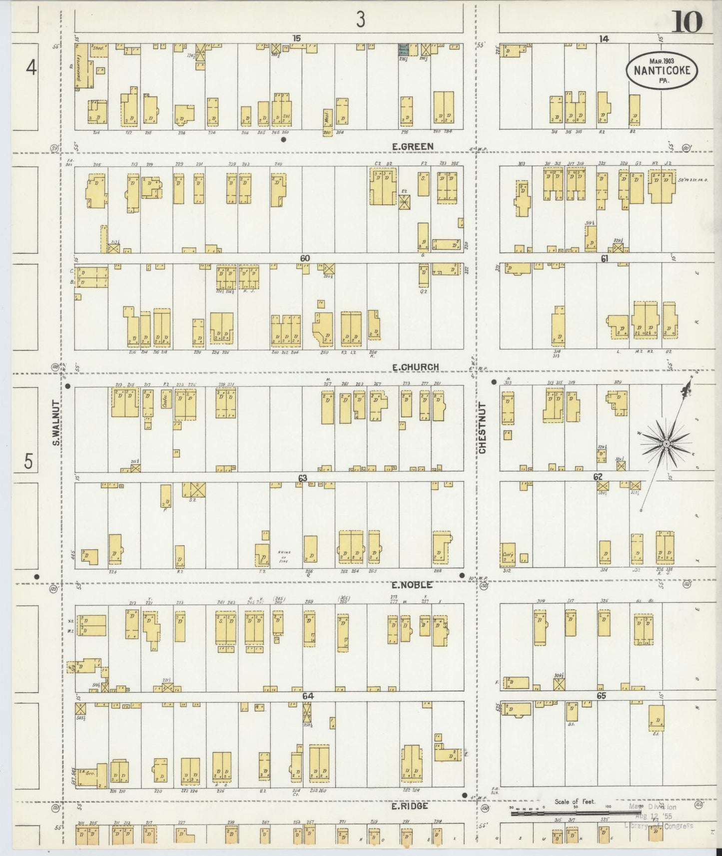 Sanborn Fire Insurance Map from Nanticoke, Luzerne County, Pennsylvania (1903), Sheet #0010 - Complete Map Set gallery image, historic Sanborn map, vintage wall art, Pennsylvania Pennsylvania