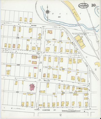 Sanborn Fire Insurance Map from Johnsonburg, Elk County, Pennsylvania (1919), Sheet #0010 - Historic Sanborn Fire Insurance Map Print, vintage old map wall art, antique decor, genealogy gift, Pennsylvania Pennsylvania map