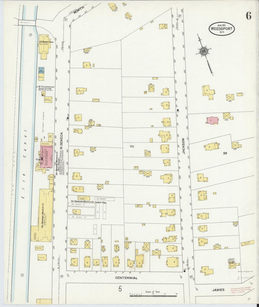 Sanborn Fire Insurance Map from Weedsport, Cayuga County, New York (1911), Sheet #0006 - Historic Sanborn Fire Insurance Map Print, vintage old map wall art, antique decor, genealogy gift, New York New York map