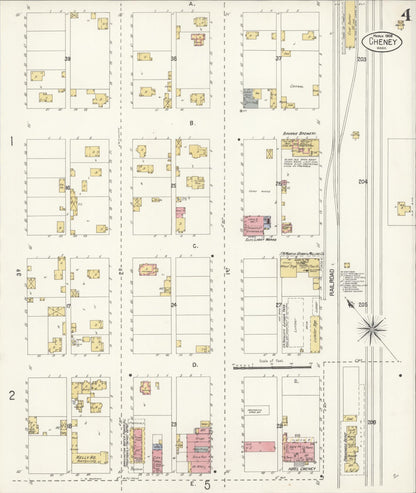 Sanborn Fire Insurance Map from Cheney, Spokane County, Washington (1908), Sheet #0004 - Complete Map Set gallery image, historic Sanborn map, vintage wall art, Washington Washington