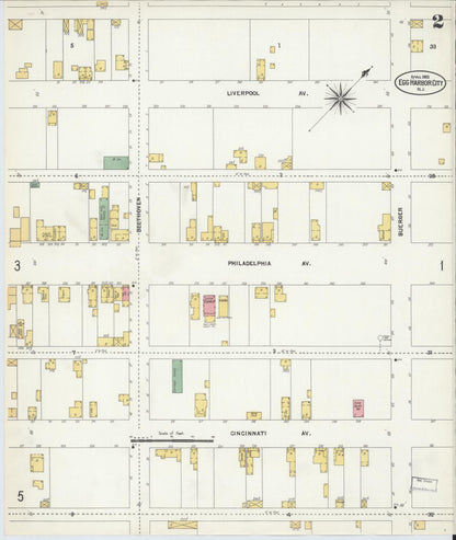Sanborn Fire Insurance Map from Egg Harbor City, Atlantic County, New Jersey (1903), Sheet #0002 - Complete Map Set gallery image, historic Sanborn map, vintage wall art, New Jersey New Jersey