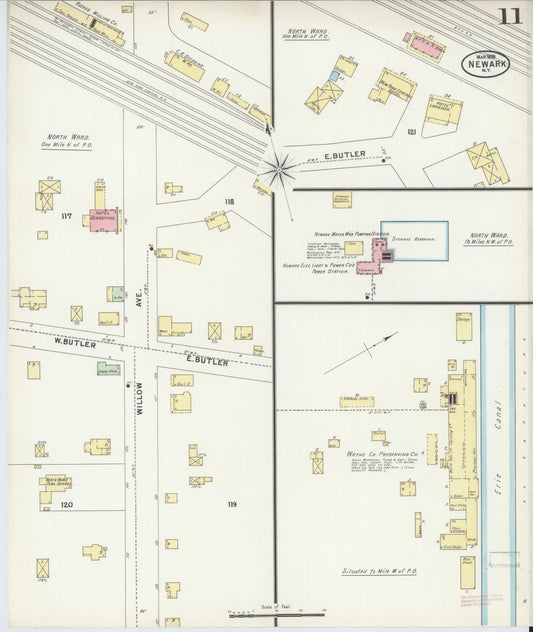 Sanborn Fire Insurance Map from Newark, Wayne County, New York (1898), Sheet #0011 - Historic Sanborn Fire Insurance Map Print, vintage old map wall art, antique decor, genealogy gift, New York New York map