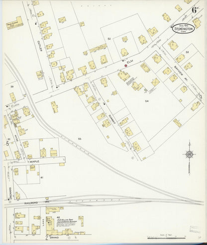 Sanborn Fire Insurance Map from Stonington, New London County, Connecticut (1912), Sheet #0006 - Complete Map Set gallery image, historic Sanborn map, vintage wall art, Connecticut Connecticut