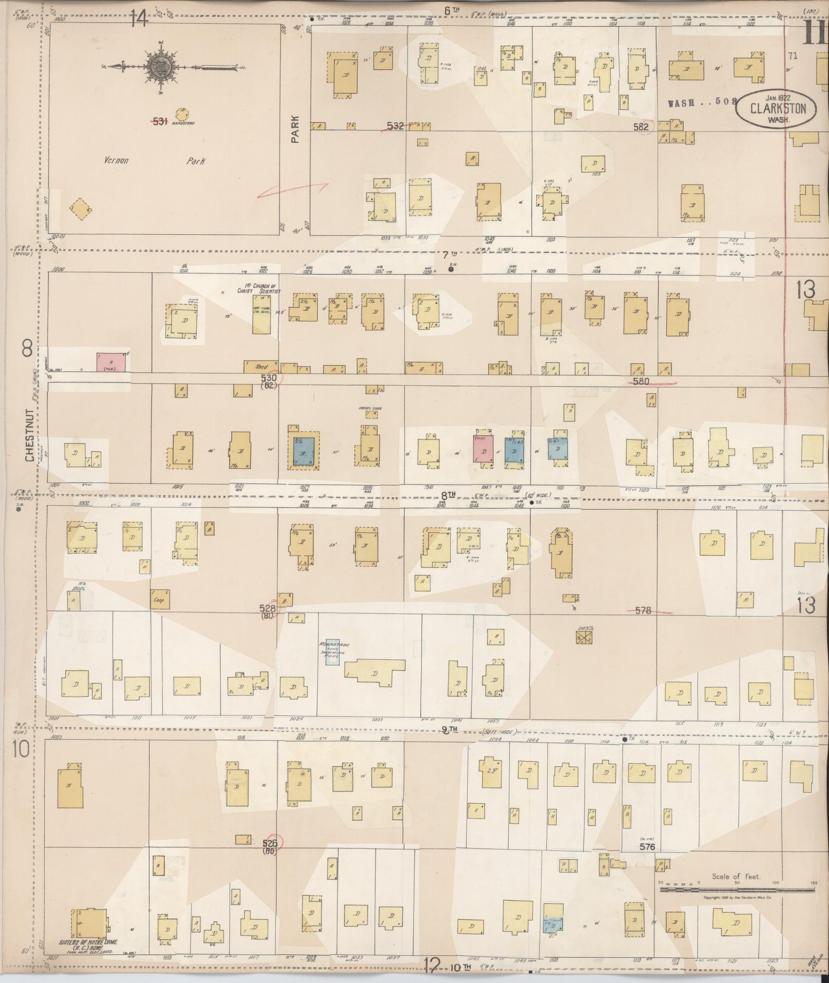 Sanborn Fire Insurance Map from Clarkston, Asotin County, Washington (1949), Sheet #0011 - Complete Map Set gallery image, historic Sanborn map, vintage wall art, Washington Washington