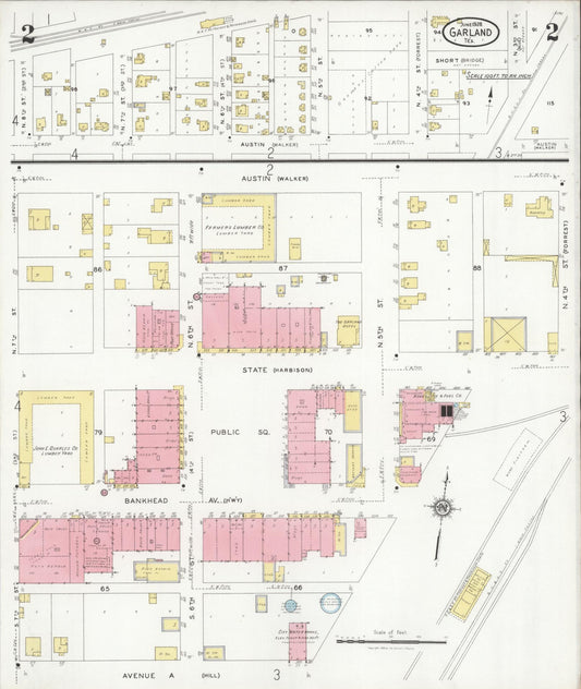 Sanborn Fire Insurance Map from Garland, Dallas County, Texas (1928), Sheet #0002 - Historic Sanborn Fire Insurance Map Print, vintage old map wall art, antique decor, genealogy gift, Texas Texas map