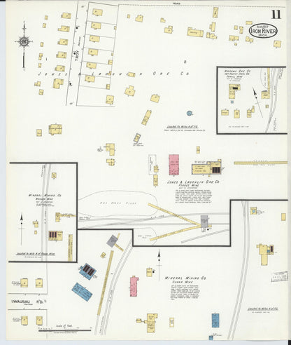Sanborn Fire Insurance Map from Iron River, Iron County, Michigan (1917), Sheet #0011 - Complete Map Set gallery image, historic Sanborn map, vintage wall art, Michigan Michigan
