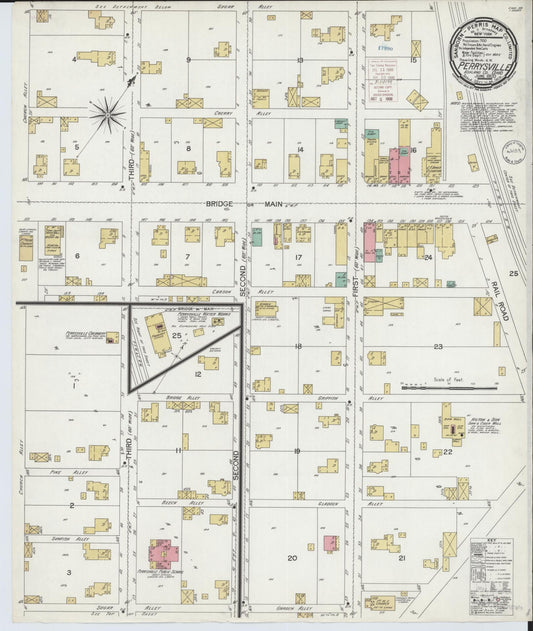 Sanborn Fire Insurance Map from Perrysville, Ashland County, Ohio (1900), Sheet #0001 - Historic Sanborn Fire Insurance Map Print, vintage old map wall art, antique decor, genealogy gift, Ohio Ohio map