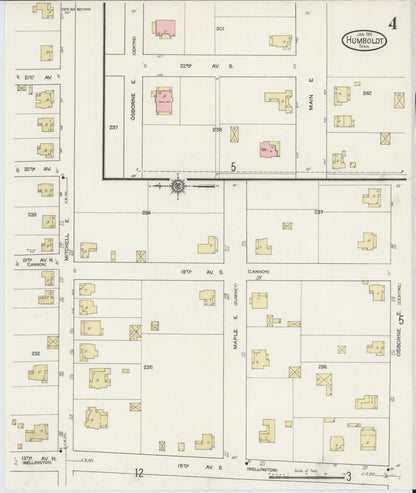 Sanborn Fire Insurance Map from Humboldt, Gibson County, Tennessee (1915), Sheet #0004 - Complete Map Set gallery image, historic Sanborn map, vintage wall art, Tennessee Tennessee