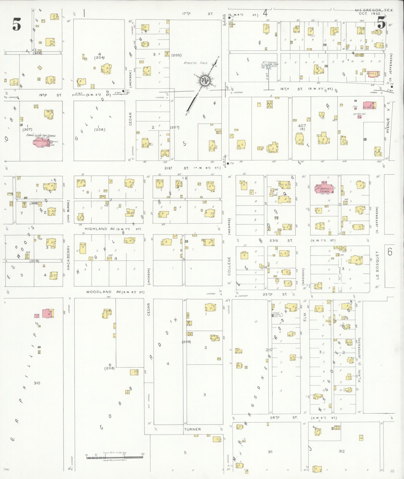 Sanborn Fire Insurance Map from McGregor, McLennan County, Texas (1932), Sheet #0005 - Historic Sanborn Fire Insurance Map Print, vintage old map wall art, antique decor, genealogy gift, Texas Texas map