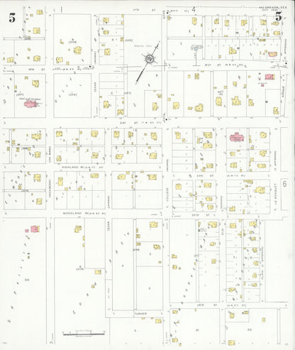 Sanborn Fire Insurance Map from McGregor, McLennan County, Texas (1932), Sheet #0005 - Historic Sanborn Fire Insurance Map Print, vintage old map wall art, antique decor, genealogy gift, Texas Texas map