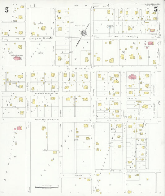 Sanborn Fire Insurance Map from McGregor, McLennan County, Texas (1932), Sheet #0005 - Historic Sanborn Fire Insurance Map Print, vintage old map wall art, antique decor, genealogy gift, Texas Texas map